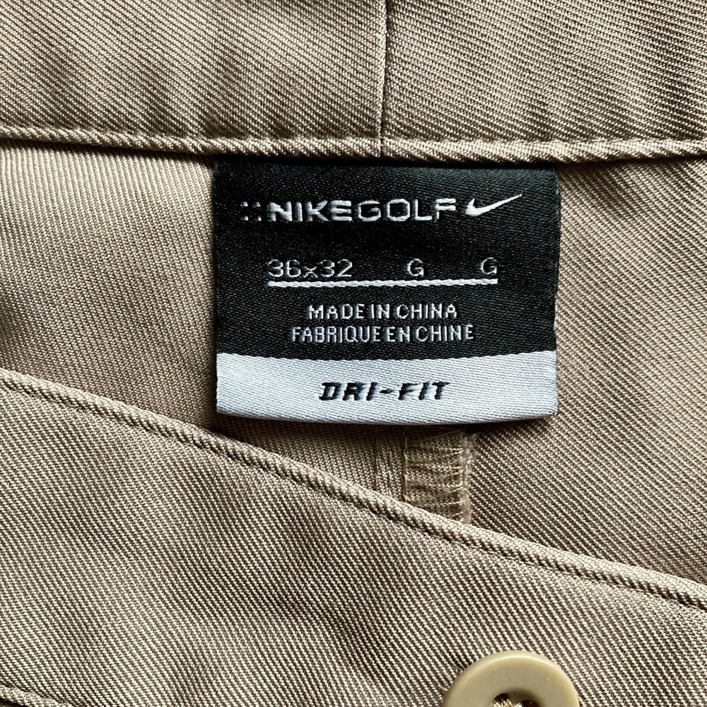 NIKE Golf Dri-Fit Men's 36x31 (actual) 100% Poly Performance Pants Khaki Chino - Picture 6 of 16